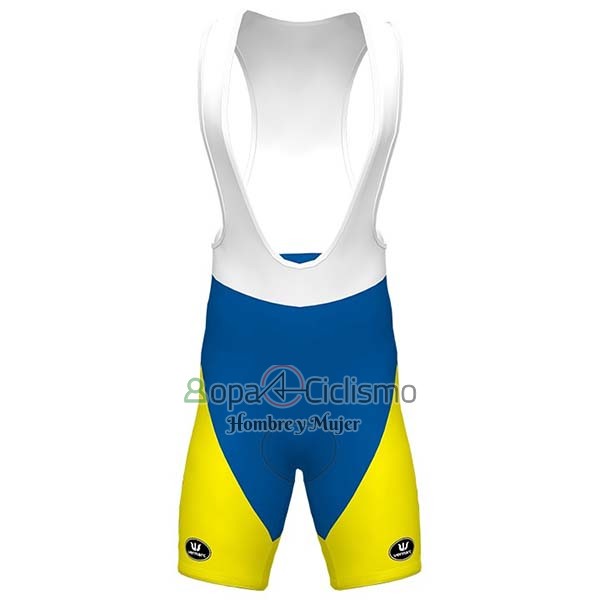 Sport Vlaanderen-Baloise Ropa Ciclismo Culotte Corto 2020 Hombre Mangas Cortas Blanco AMarillo Azul